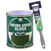 151 Racing Green Gloss Non-Drip Paint 300ml With 1" Paint Brush Tin Paint